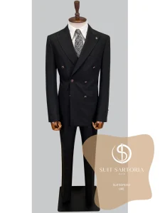 suit sartoria uae black double breasted suit PXeTiu