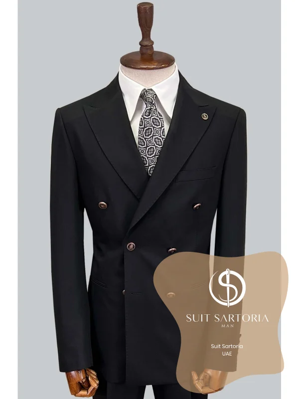 Suit Sartoria Black Double Breasted Suit