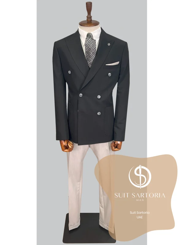 Suit Sartoria Black Double Breasted Suit