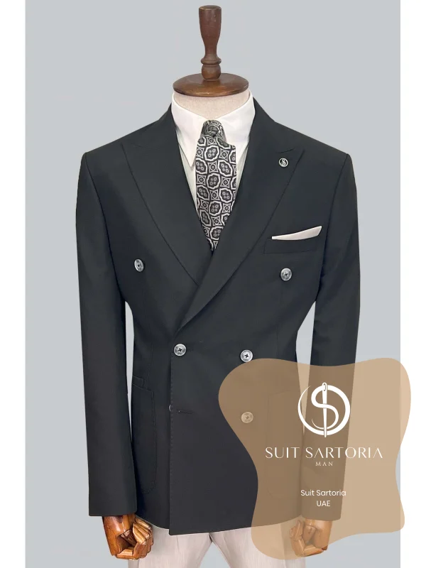 Suit Sartoria Black Double Breasted Suit