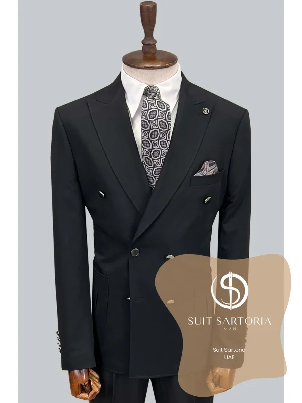 Suit Sartoria Black Double Breasted Suit