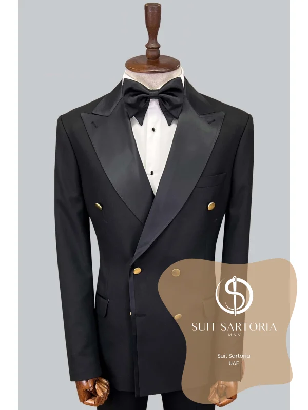 Suit Sartoria Black Double Breasted Tuxedo