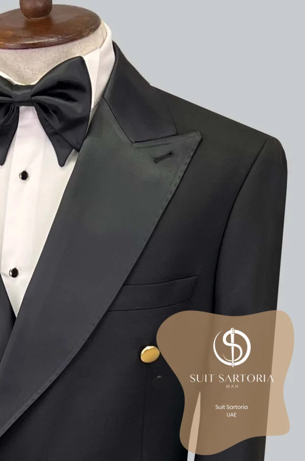 Suit Sartoria Black Double Breasted Tuxedo