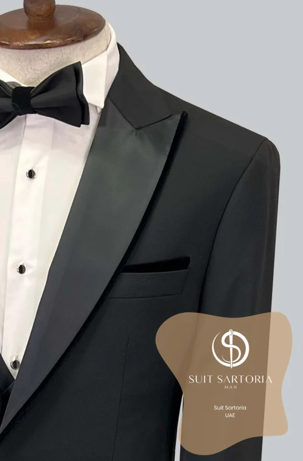 Suit Sartoria Black Peak Lapel Tuxedo