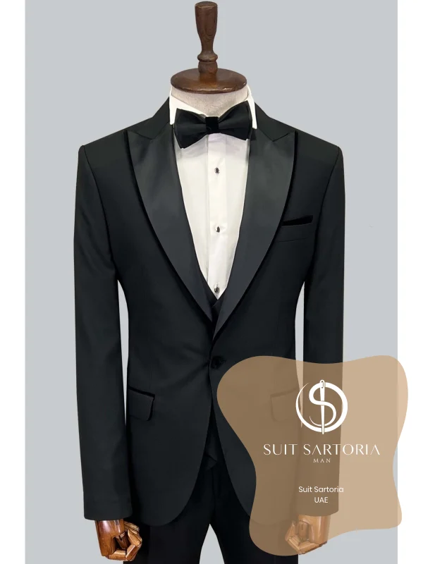 Suit Sartoria Black Peak Lapel Tuxedo