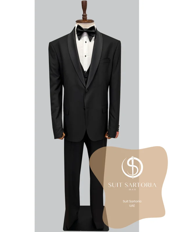 Suit Sartoria Black Removable Lapel Big Sizes Tuxedo