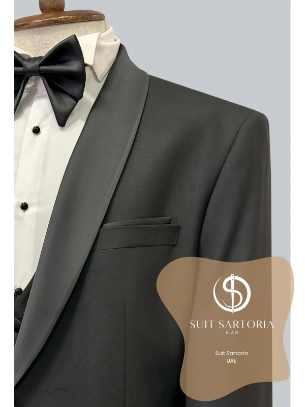 Suit Sartoria Black Removable Lapel Big Sizes Tuxedo