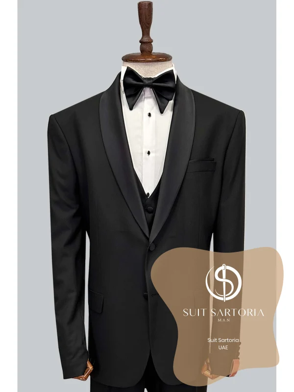 Suit Sartoria Black Removable Lapel Big Sizes Tuxedo