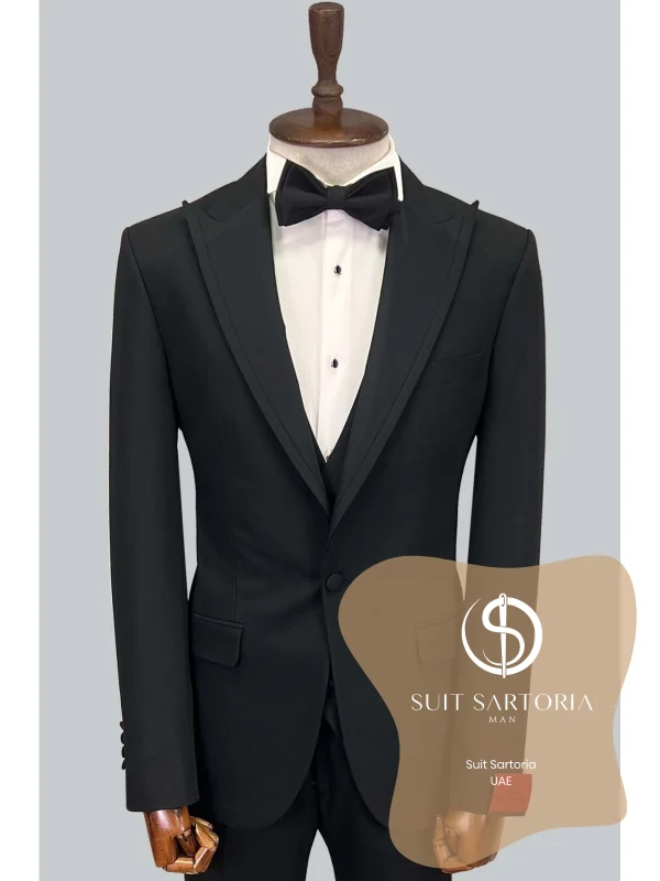 Suit Sartoria Black Removable Lapel Tuxedo