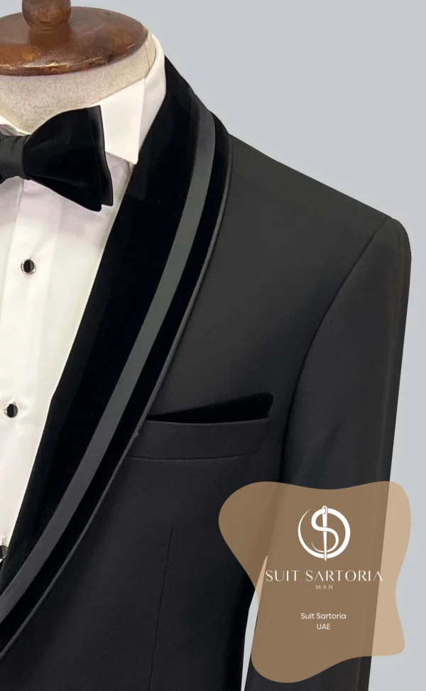 Suit Sartoria Black Shawl Lapel Tuxedo