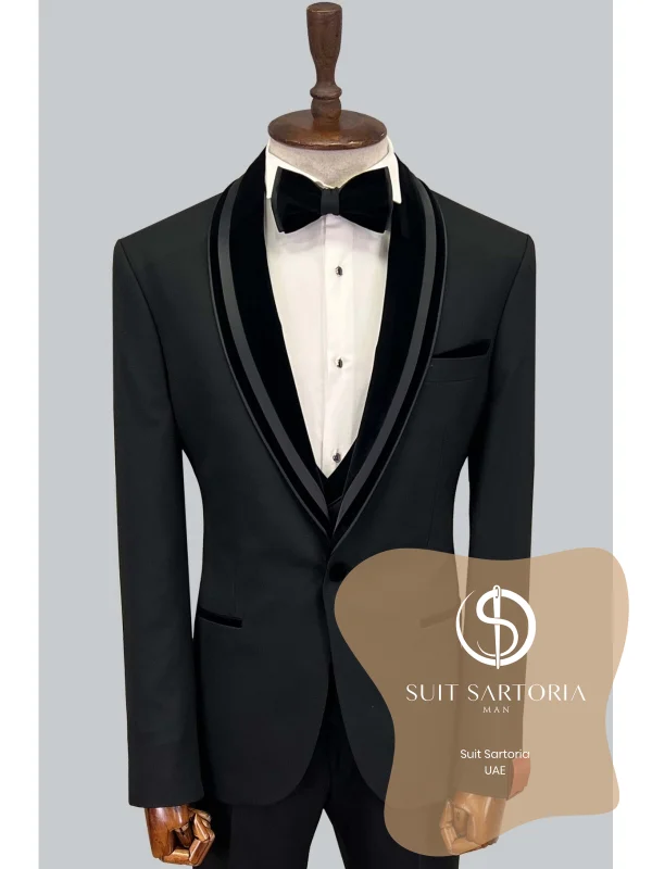 Suit Sartoria Black Shawl Lapel Tuxedo