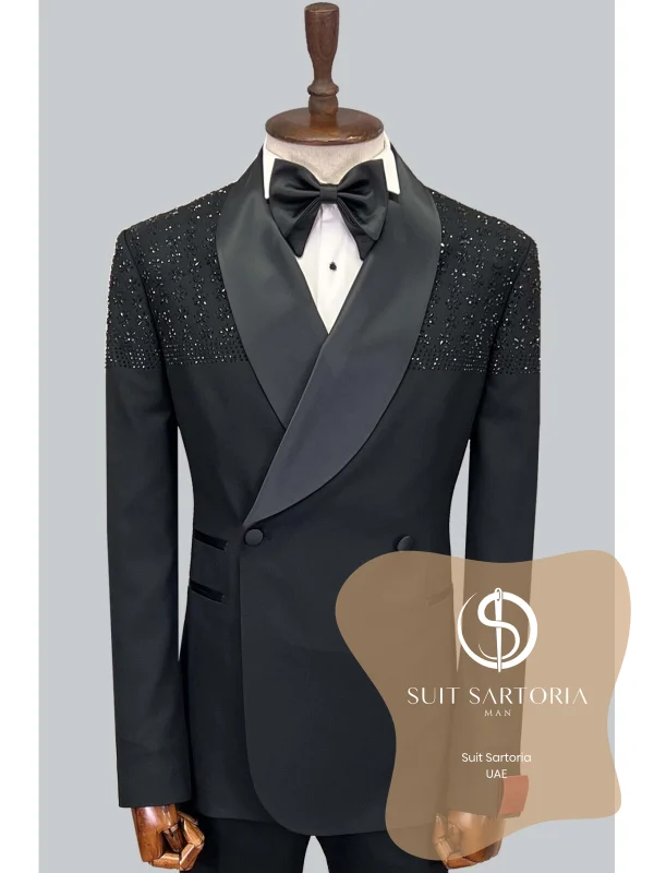 Suit Sartoria Black Stoned Tuxedo