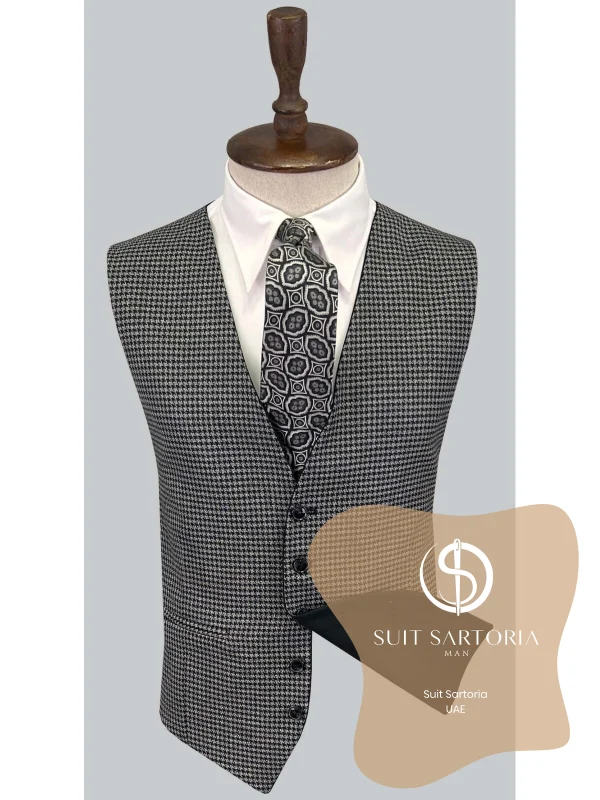 Suit Sartoria Black Suit With Reversible Vest