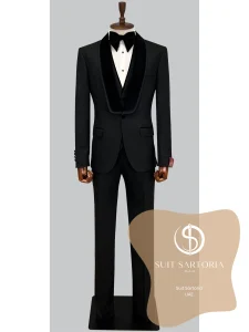 suit sartoria uae black tuxedo AU2pdV