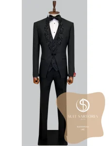 suit sartoria uae black tuxedo KFU4M7