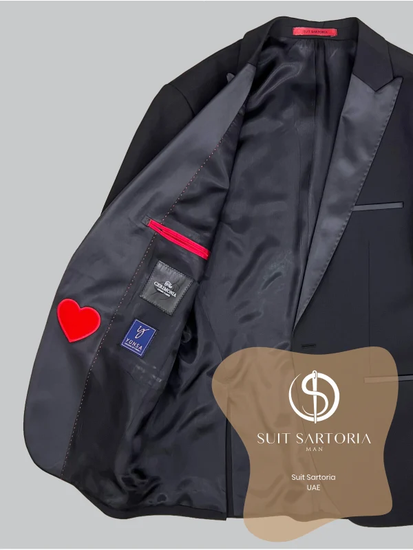 Suit Sartoria Black Wool Tuxedo