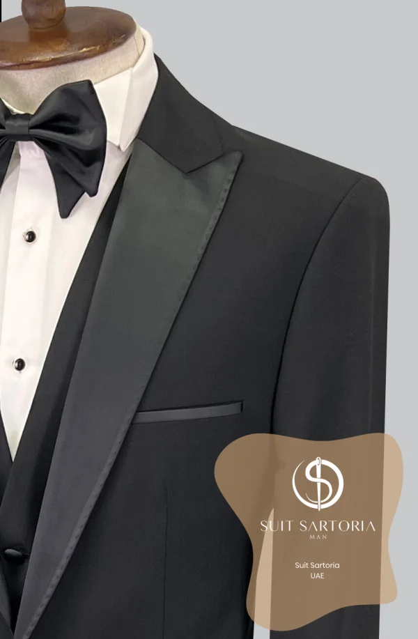 Suit Sartoria Black Wool Tuxedo