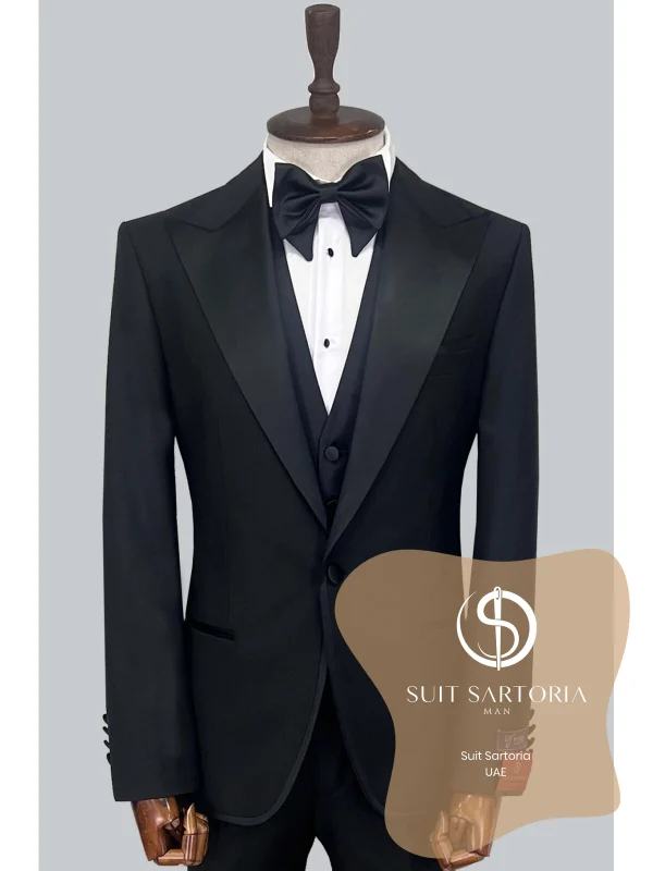 Suit Sartoria Black Wool Tuxedo