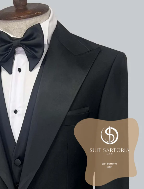 Suit Sartoria Black Wool Tuxedo