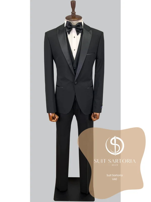 Suit Sartoria Black Wool Tuxedo