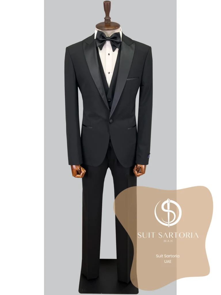 Suit Sartoria Black Wool Tuxedo