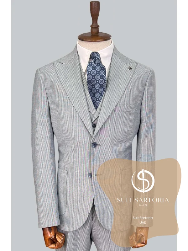 Suit Sartoria Blue Linen Suit