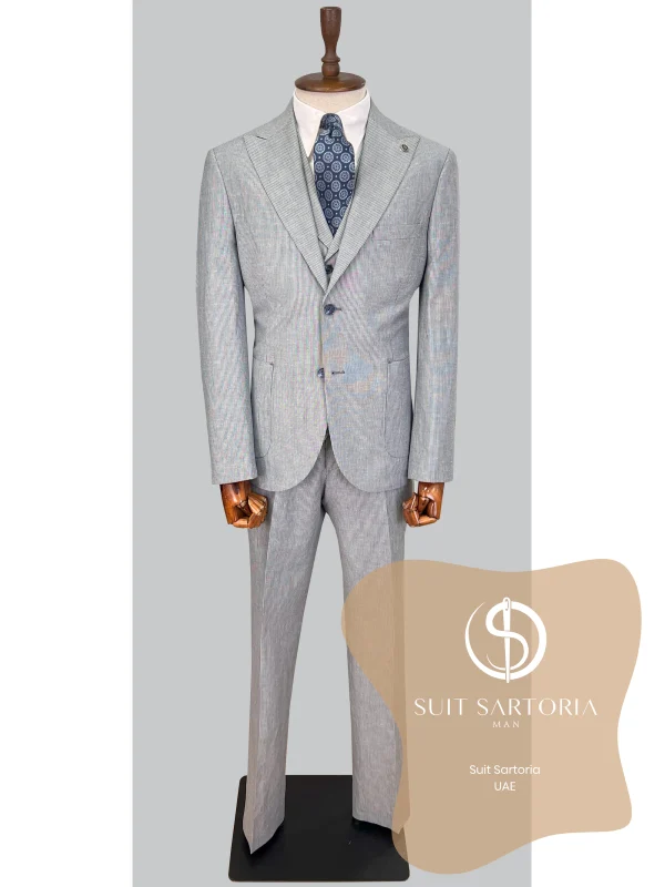 Suit Sartoria Blue Linen Suit