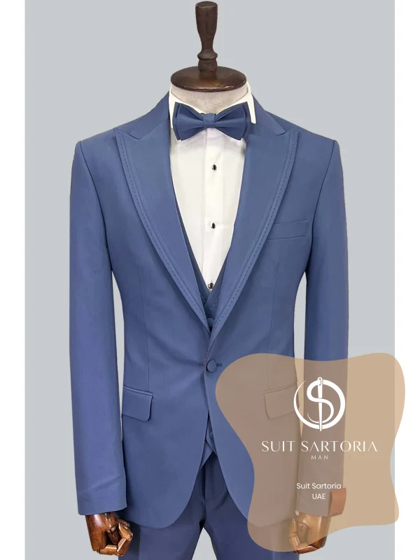 Suit Sartoria Blue Removable Lapel Tuxedo