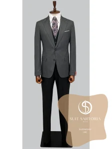 suit sartoria uae dark grey suit with double faced vest 7SLSPr