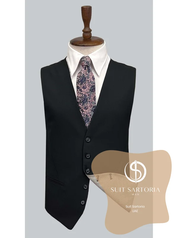 Suit Sartoria Dark Grey Suit With Double Faced Vest