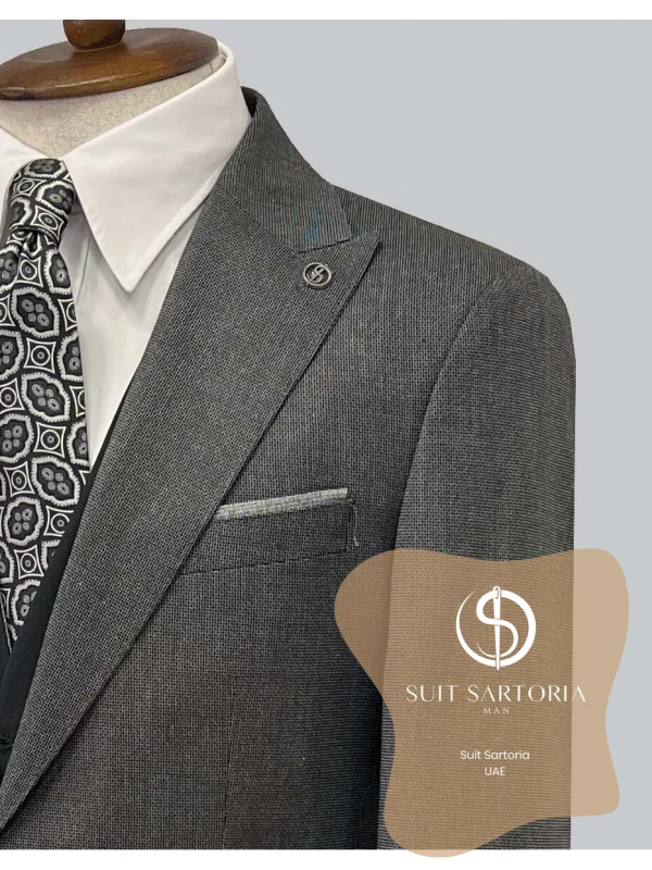 Suit Sartoria Dark Grey Suit With Double Faced Vest