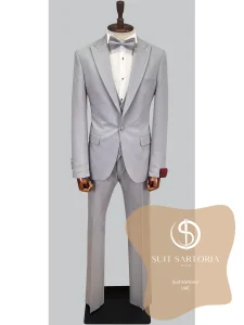 suit sartoria uae grey removable lapel tuxedo ZJo5XV