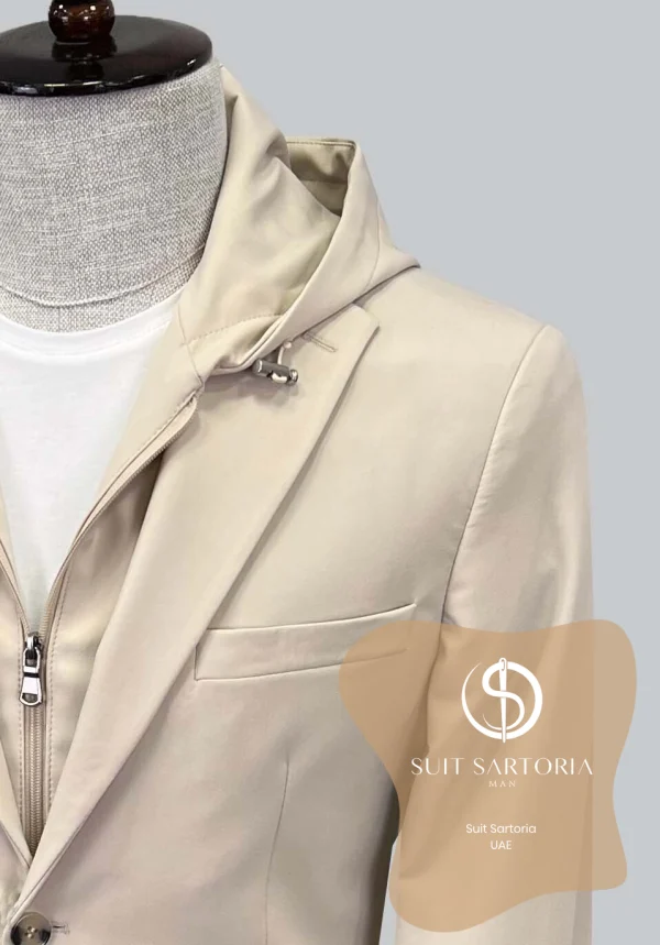 Suit Sartoria Hooded Lapel Beige Performance Suit