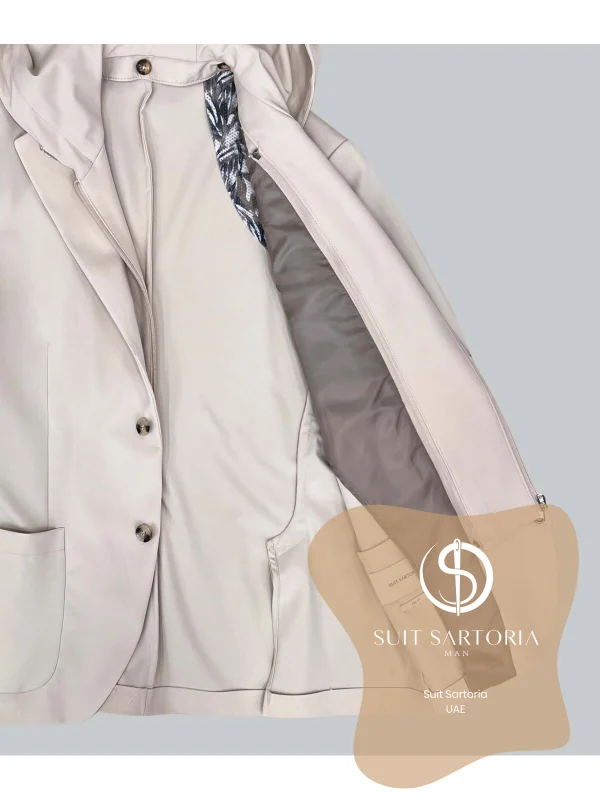 Suit Sartoria Hooded Lapel Beige Performance Suit