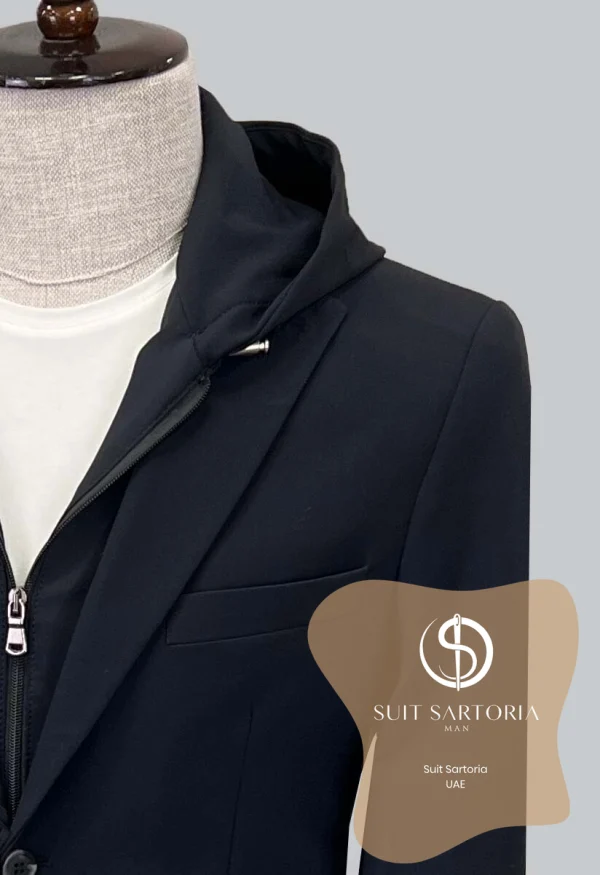 Suit Sartoria Hooded Lapel Black Performance Suit