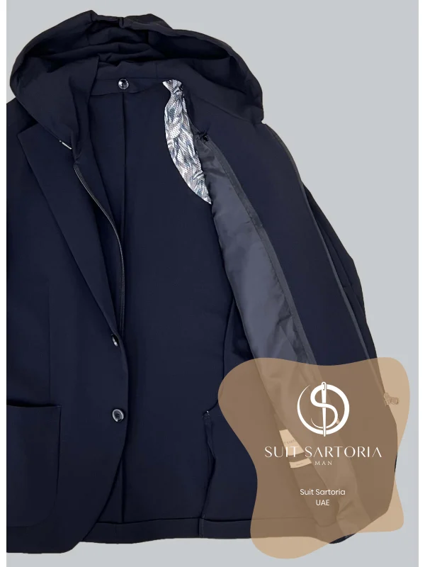 Suit Sartoria Hooded Lapel Black Performance Suit