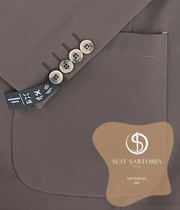 Suit Sartoria Hooded Lapel Brown Performance Suit