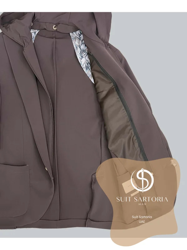 Suit Sartoria Hooded Lapel Brown Performance Suit