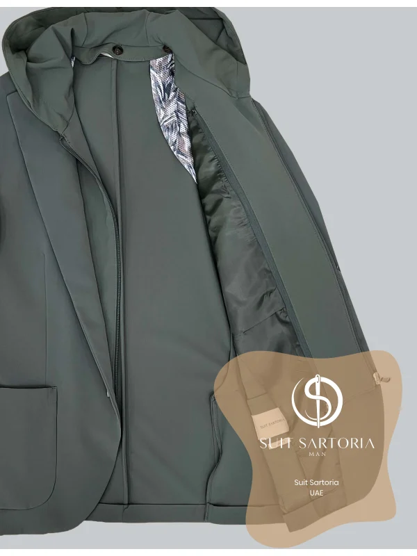 Suit Sartoria Hooded Lapel Green Performance Suit