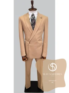 suit sartoria uae light brown double breasted suit H7jLHA