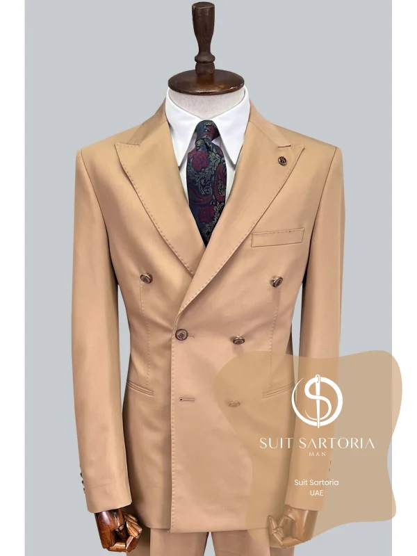 Suit Sartoria Light Brown Double Breasted Suit