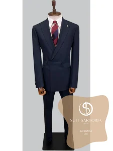 suit sartoria uae navy blue double breasted suit CXBXIx