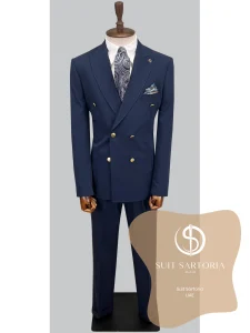 suit sartoria uae navy blue double breasted suit Mlcoyi