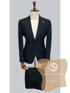 suit sartoria uae navy blue linen suit TrQN6C