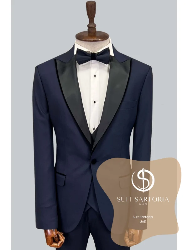 Suit Sartoria Navy Blue Peak Label Tuxedo