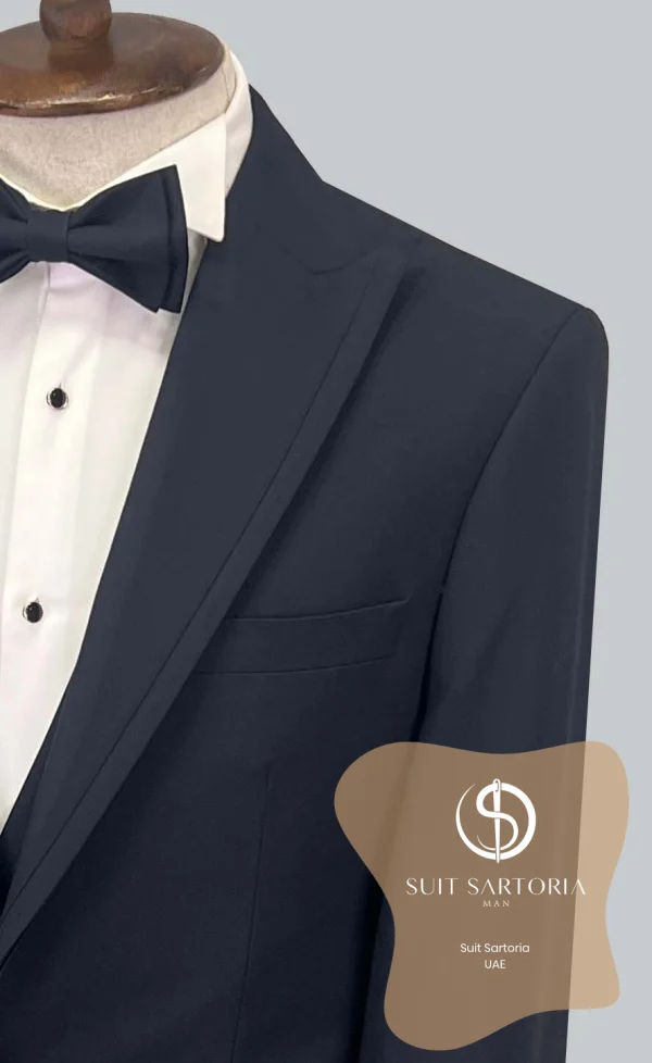 Suit Sartoria Navy Blue Removable Lapel Tuxedo