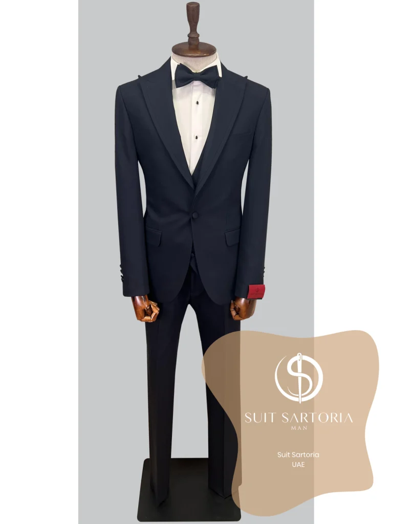 Suit Sartoria Navy Blue Removable Lapel Tuxedo