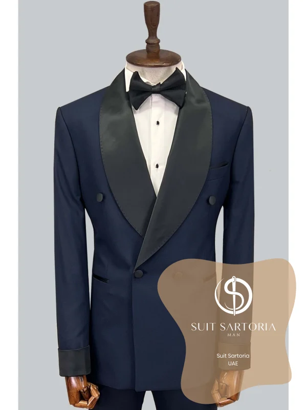 Suit Sartoria Navy Blue Shawl Lapel Tuxedo