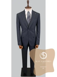 suit sartoria uae navy blue suit with reversible vest EGMP36