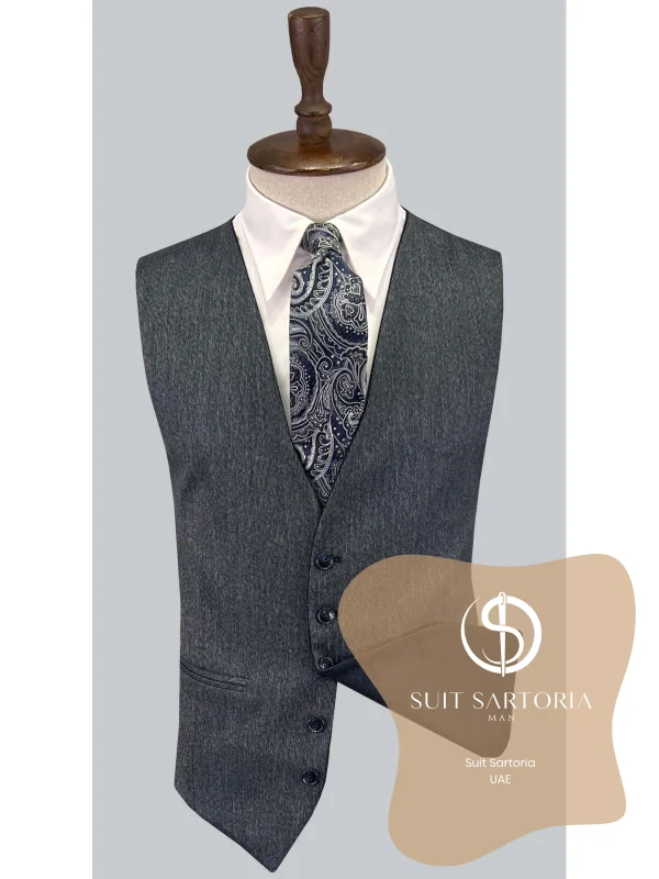 Suit Sartoria Navy Blue Suit With Reversible Vest